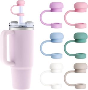 Capuchon de paille en silicone/PVC pour gobelet 40-20 oz, anti-poussière et anti-fuite, réutilisable, couvercle de paille à plusieurs motifs - Product Image 1