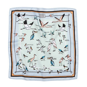 高品質ヨーロッパ風デジタルプリント90*90cmシルクツイルスカーフ＆ハンカチカスタムヘッドラップシルクスカーフバンダナ（女性用） - Product Image 5