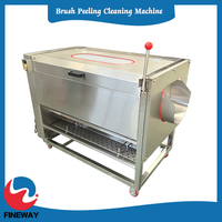 Professionele Borstelschilmachine Industriële Roller Groente Wasmachine Commerciële Wortelgewas Reinigingsapparatuur