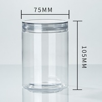 75mm diameter transparante cilindrische plastic pot voor droge snacks en fruit, gemaakt van PET-materiaal, brede opening, 250ml, 360ml, 380ml, 450ml, 600ml