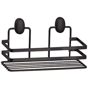 Étagère rectangulaire noire à 1 niveau, longueur 24 cm, pour rangement de salle de bain - Product Image 1