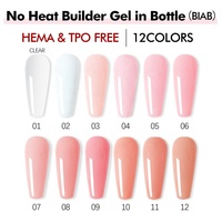 Gel Constructor Duro OEM sin HEMA para Extensión y Fortalecimiento de Uñas, Pincel Aplicador en Botella, Gel Soak Off UV para Diseño de Nail Art