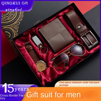 Set Hadiah Bisnis Hari Valentine Tanabata untuk Pria: Jam Tangan, Sabuk, Dompet, dan Aksesoris Pakaian yang Praktis untuk Suami