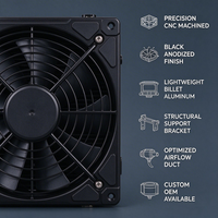 Support de fixation structurel en aluminium anodisé noir usiné CNC sur mesure haute performance pour cache-ventilateur et cache-conduit de refroidissement