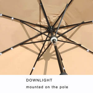 Ombrello esterno moderno in alluminio con luci solari a <span class=keywords><strong>LED</strong></span> funzione di inclinazione per la spiaggia del giardino del sole del cortile dell'hotel parco spiaggia uso - Product Image 6