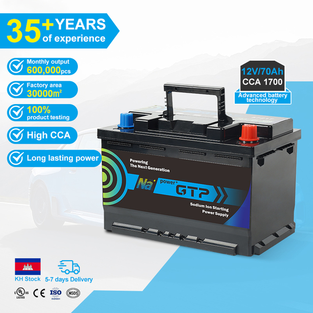 Good Price DIN Standard Car Starting Battery Maintenance Free Cars Trucks 70Ah 12V Sodium Ion Battery