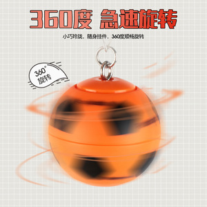 Llavero con diseño de mini balón de fútbol, de plástico, color naranja y blanco, regalo para aficionados - Product Image 3