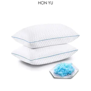 Travesseiro envernizado de espuma de memória, travesseiro ajustável de 100% algodão com concha para gel refrigeração, para lado e costas