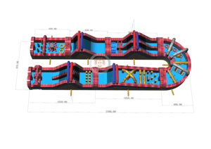 Parcours d'obstacles gonflable commercial, parcours d'obstacles gonflable avec pistolets <span class=keywords><strong>Nerf</strong></span> - Product Image 3