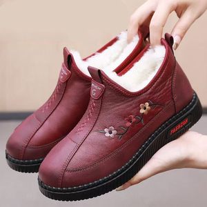 Femmes âgées vieux Pékin chaussures en cuir doublé <span class=keywords><strong>de</strong></span> fourrure hiver chaud antidérapant doux rembourré léger Durable bottes <span class=keywords><strong>de</strong></span> neige - Product Image 3