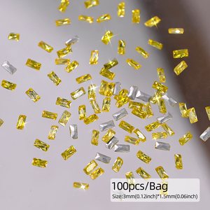100 adet/torba Sparkle kristal altın Mini kare at göz zirkon elmas tırnak süsü Rhinestones sivri alt manikür DIY parlak Charms - Product Image 5