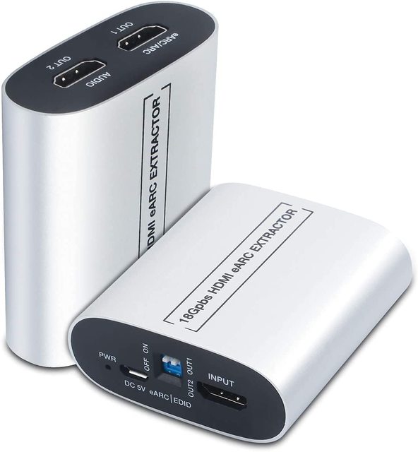 EARC 4K 60Hz Audio Extractor Converter 18G HDMI 2.0 ARC Support - HDCP 2.2 - Digital/DTS Passthrough CEC HDR Visio