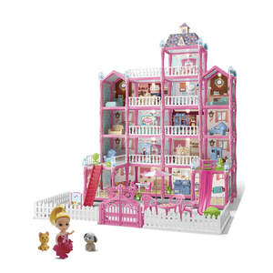 Venta al por mayor <span class=keywords><strong>de</strong></span> moda nuevo lanzamiento niños juguete DIY 3D Villa estilo familia Rosa sueño miniatura casa <span class=keywords><strong>de</strong></span> <span class=keywords><strong>muñecas</strong></span>, casa <span class=keywords><strong>de</strong></span> juego, casa <span class=keywords><strong>de</strong></span> <span class=keywords><strong>muñecas</strong></span> - Product Image 1