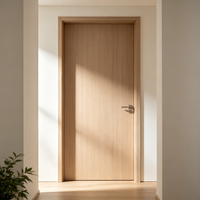 Porte d'entrée en bois contemporaine, surface stratifiée, résistante au déformage, sécurisée, faible entretien, conforme CE, pour les entrepreneurs