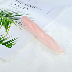 Bacchetta da massaggio al quarzo rosa con bastoncino da massaggio in cristallo per meditazione di guarigione energetica le donne si rilassano con il bastoncino da massaggio Yoni - Product Image 5