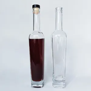520毫升方形烈酒瓶750毫升杜松子酒威士忌伏特加玻璃瓶白兰地朗姆酒配合成软木