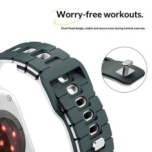 Nouveau bracelet de montre en silicone pour Apple Watch Series 10 11 46mm 42mm Ultra 49mm SE 44mm 45mm, bracelet de sport bicolore - Product Image 3