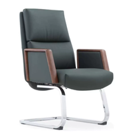 Chaise de conférence exécutive en cuir PU de style nordique, cadre en aluminium, design moderne, hauteur réglable, pour la maison, le bureau, le salon, l'hôtel