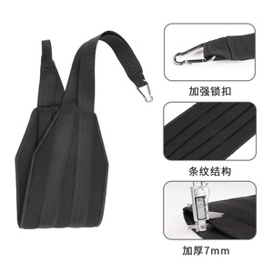 Sangle de musculation Shiwei Ab Strap pour exercices de levage des jambes, en nylon épaissi, équipement de fitness unisexe, taille unique, noir - Product Image 2