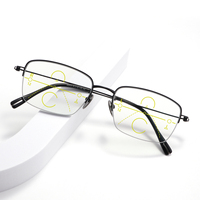 Lunettes de vue progressives multifocales en titane de bonne qualité, anti-lumière bleue, à verres photochromiques, pour presbytie