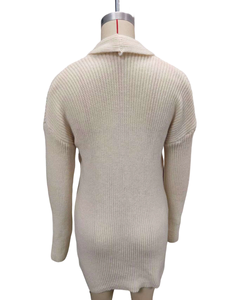 Cardigan en tricot côtelé pour femme, ouvert sur le devant, à manches longues, décontracté, mi-long, style pull, tendance - Product Image 6