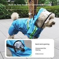 Imperméable coupe-vent à capuche pour chien avec bandes réfléchissantes, style sportif en polyester pour races moyennes et grandes, prêt à être expédié