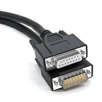 Cable db15 UL personalizado d sub 15 pin, conector trenzado blindado, serie macho hembra, extensión de 26AWG d-sub db15
