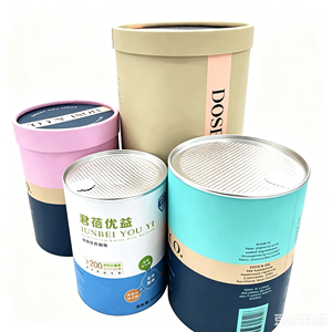 Food Grade <b>Paper</b> Can with Easy Peel Foil Lid, Round Cardboard Packaging Tube for Biscuit, Potato Chips & Snacks - Product Image 5