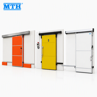 Porte coulissante manuelle pour chambre froide commerciale, hermétique, en tôle d'acier colorée, à isolation thermique, sur mesure, à ouverture simple