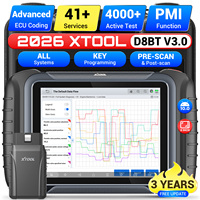 XTOOL D8BT Inalámbrico 41+ Programador de Llaves de Reinicio, Escáner de Codificación ECU, Herramienta Lectora de Códigos OBD2, Máquina de Diagnóstico AI de Sistema Completo para Coches