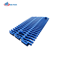 Bande transporteuse modulaire AS-FLEX AF900 en maille plate/perforée/à nervures surélevées en POM PP, durable et respirante pour le transport alimentaire