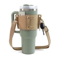 Sac de transport pour bouteille Stanley 30oz 40oz, porte-bouteille d'eau Stanley réglable avec porte-cartes et porte-clés