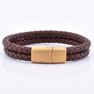Hommes Bijoux À La Mode Marron Hommes Vintage Bracelet En Cuir Tressé Bracelet - Product Image 5
