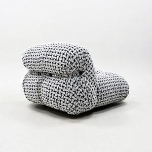 Fauteuil individuel en velours marron, style moderne et minimaliste, pour salon, hall d'entrée, villa, canapé modulaire sectionnel - Product Image 2
