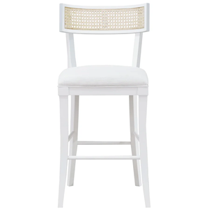 Britta Counter <b>Stool</b>  Linen and <b>Woven</b>/Wicker/Rattan/Cane matte white color Home & hotel Use bulk supplier - Product Image 6