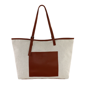 Bolsos Tote de Lona de Algodón de 14 oz Ecológicos con Asas de Cuero OEM, Portátiles, a la Moda para Mujer, para Viajes Diarios y Uso en la Playa - Product Image 1