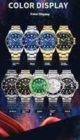 Montre-bracelet mécanique automatique pour homme, usage quotidien professionnel, bracelet en acier inoxydable avec aiguilles lumineuses pour gentlemen
