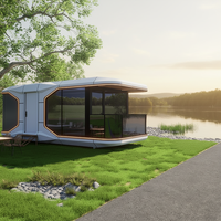 Maison préfabriquée de luxe en acier, maison en plastique avec 2 chambres, maison capsule en conteneur