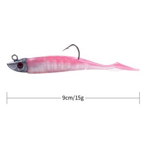 New piombo testa del <span class=keywords><strong>silicone</strong></span> shad morbido di pesca lure esche artificiali 9 centimetri 15g - Product Image 5