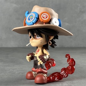 Anime japonais One Pieces Action Figure Nouveau Style 15cm Mignon Portgas D. Ace Cowboy Outfit One Pieces PVC Figure Statue En Gros - Product Image 3