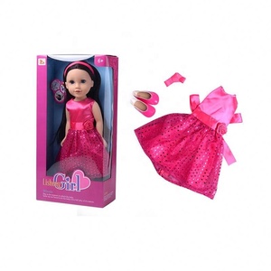 Muñeca americana de 18 pulgadas <span class=keywords><strong>para</strong></span> niñas, juguete realista de cuerpo reborn, bonito vestido, OEM - Product Image 6