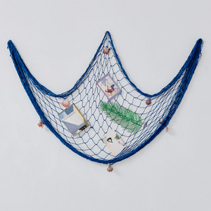 Mediterranean Decorative <b>Fishing</b> Net Blue Cotton Irregular Shape Home Decor Hanging Item Living Room Wall Decoration - Product Image 2