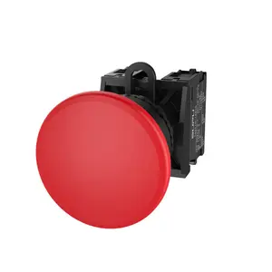 22mm Ip65 Ip67 verde rojo de plástico a prueba de agua Mini momentáneo de cabeza de hongo interruptor de botón de empuje