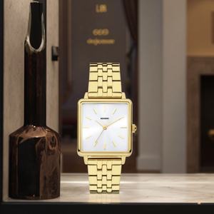 Reloj de Lujo Analógico de Cuarzo y Acero Inoxidable para Mujer, 16 mm, Cuadrado, Minimalista, con Logotipo Personalizado, Cristal, Montre Dame, ODM - Product Image 2