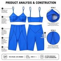 Ensemble de yoga à séchage rapide avec soutien-gorge de sport à coussinets amovibles et short cycliste taille haute, ensemble 2 pièces pour femme, idéal pour la course, la gym et le fitness