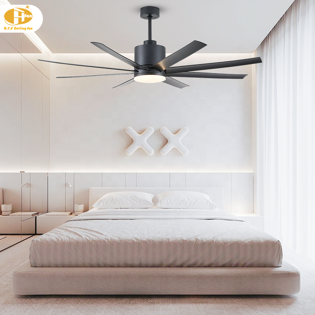 Factory Direct 60/72-Inch 8 Blades Fan Chandelier LED 18W  European Iron Ceiling Light with Fan Remote Control Ceiling Fan Light