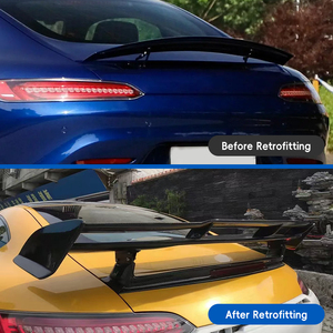 Modification et amélioration de voiture 2018-2019 : Aileron arrière en fibre de carbone pour pare-chocs, installation par colle et vis pour Benz AMG - Product Image 2