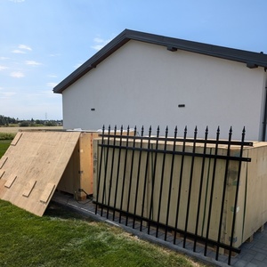 Bán nóng 6ft đen sơn tĩnh điện nhôm thép hình ống cổng đường lái xe 3 phong cách đường sắt bảo trì thấp hàng rào an ninh nhà - Product Image 4