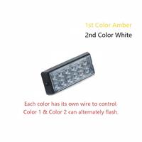 Zweifarbige 12 LED Warnleuchte Rot Blau Gelb Weiß Grün Stroboskop-Licht LTD146