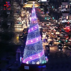 التجاري واقعية إطار فولاذي الاصطناعي 8m 10m 15m 20m في الهواء الطلق شجرة عيد الميلاد العملاقة